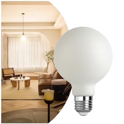 Brighfivey Frosted LED Globe Light Bulb, Warm White 2700K CRI 90, 600LM 6W E26 Medium Base, Light Bulbs 60 Watt Equivalent G30/G95 Dimmable Edison Bulb, 1 Pack