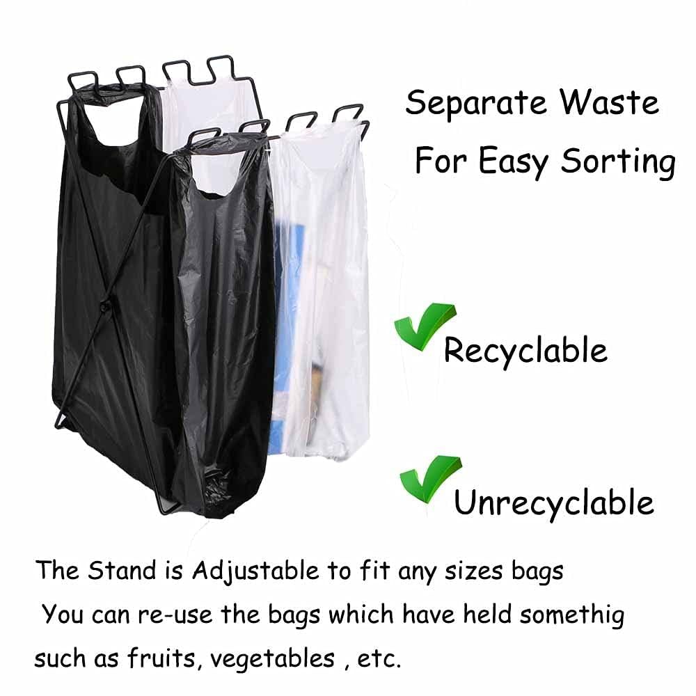 SUPANT Trash Bags 1-13 Gallon Holder Stand(Free Adjusted), Waste Sorting Bin, Grass Clippings Portable Fold Up Can, for Camping Recycling Suitable in Bedroom, Kitchen, Camping