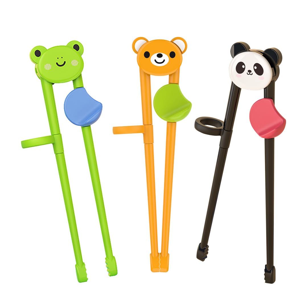 PandaEar 3 Pairs Training Chopsticks for Kids Toddlers, Learning Chopsticks for Beginners trainer, Toddler Chopsticks, Kids Chop Sticks