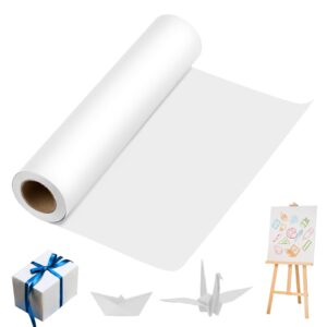 white wrapping paper 12"×1200" art craft paper roll for kids, wrapping paper for gifts, white easel paper roll for painting drawing, white construction paper