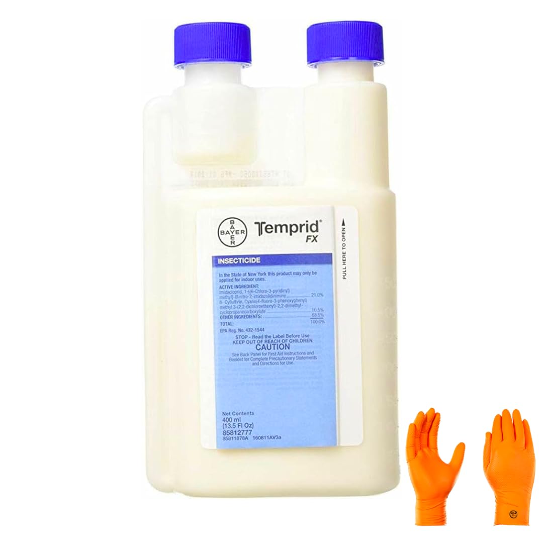 USA-Supply Chemical Resistant Protective Gloves to be Used with Suspension Concentrate Insecticide, for Indoor and Outdoor use, with Convenient Monodose Bottle (400ml)