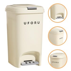 Luxshiny Bathroom Trash Can with Lid 8L Step Garbage Can Plastic Wastebasket with Lid Waste Bin for Kitchen Office Bedroom