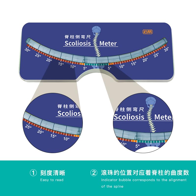 FROON Scoliosis Portable Medical Evaluation,Back Spine Scoliosis Measuring Tool ，Testing Meter Scoliosis Test Gauge for Diagnosis of Back and Spine Scoliosis in Adults or Children (Green)