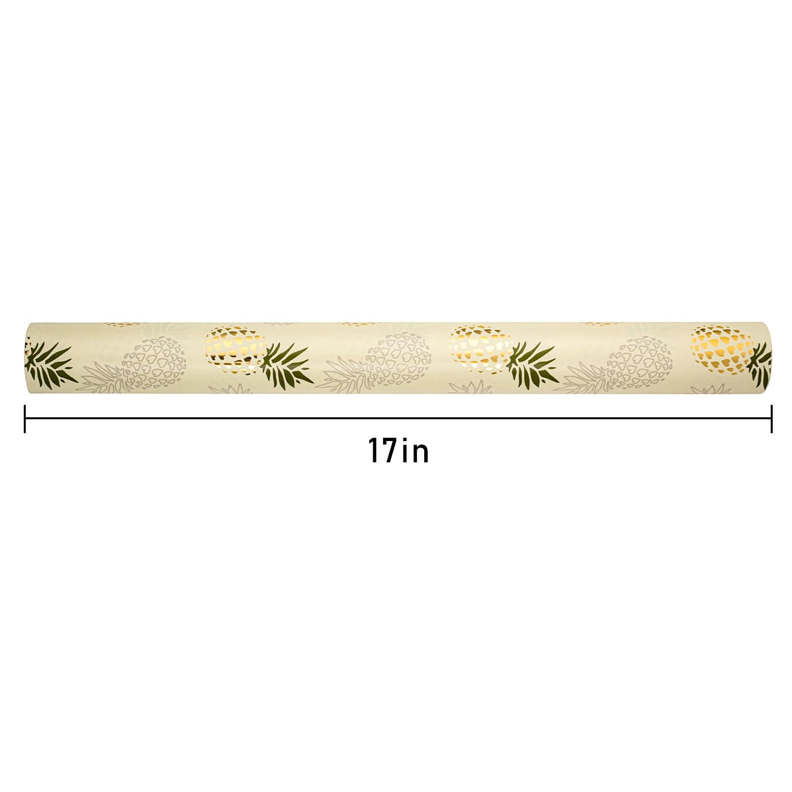 Garbendy Pineapple Wrapping Paper Roll - Gold Foil Design with Cut Lines for Birthdays, Holidays, Weddings, Baby Showers - 17" x33ft