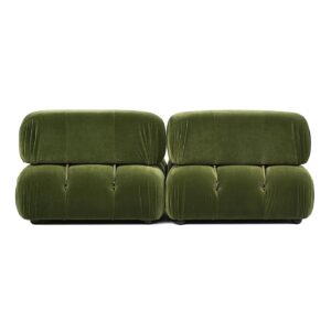 Jennifer Taylor Home Marcel 72.5" Bubble Modular Modern 2-Piece Loveseat Sofa, Olive Green