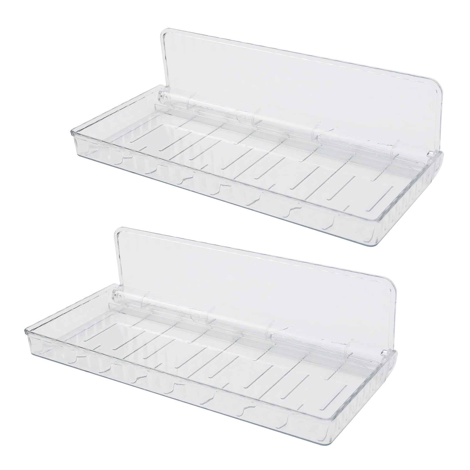 Meprotal Wall Mounted Shower Caddy Adhesive Shower Shelves Clear Plastic Shower Organizer for Bathroom Storage Shampoo Organizer Makeup Organizer (2 Pack, 9.3" x 4.17")