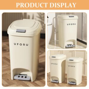 Luxshiny Bathroom Trash Can with Lid 8L Step Garbage Can Plastic Wastebasket with Lid Waste Bin for Kitchen Office Bedroom