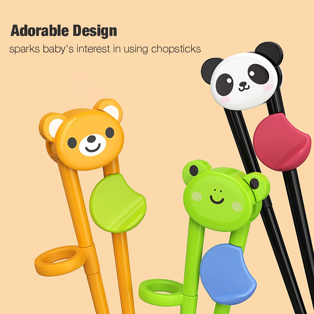 PandaEar 3 Pairs Training Chopsticks for Kids Toddlers, Learning Chopsticks for Beginners trainer, Toddler Chopsticks, Kids Chop Sticks