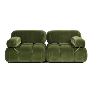 jennifer taylor home marcel 72.5" bubble modular modern 2-piece loveseat sofa, olive green