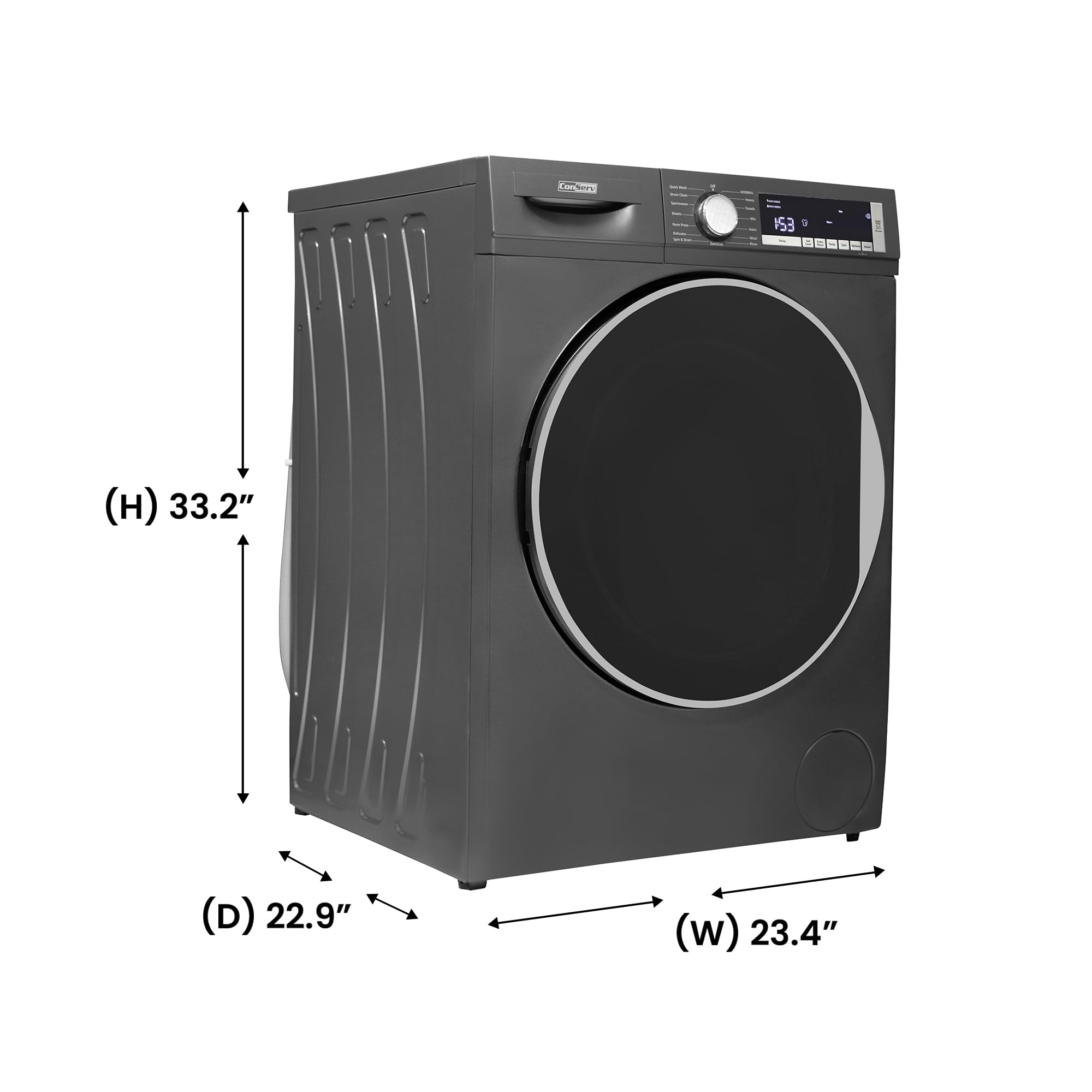 ConServ Washer 2.2cf AUTOSENSE 1400 RPM 15 programs LED Display 120V (Titanium)