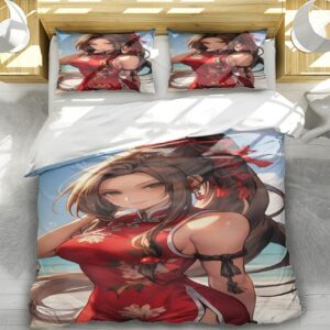 MattUi Arcade Game Sexy Girl Anime 3D Bedding Set Soft Breathable Microfiber Duvet Cover, Bedroom Decor 3 Piece Set (8,Queen 90x90in + 20x30in)