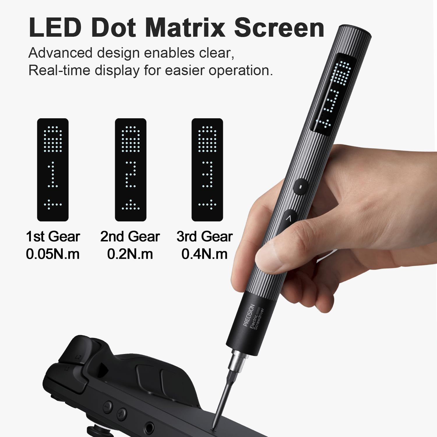 Precision Electric Screwdriver Set with LED Screen, 36 in 1 Mini Rechargeable Battery Power Repair Tool Kit with 0.3N.m, Leather Aluminum Case, Micro Cordless Automatic Screw Driver for iphone PC DIY