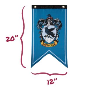 Conquest Journals Harry Potter Wizarding House Banner Flag Set, 12'' x 20'' Polyester Flags, Set of 5 Includes Hogwarts Crest, Gryffindor, Slytherin, Ravenclaw & Hufflepuff Banners, Birthday Party