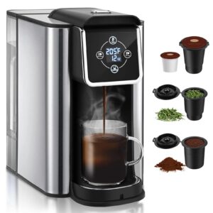 sifene 3-in-1 single serve coffee maker for k-pods, ground coffee, and loose leaf tea, custom temperature and strength control, quick brew with large 50 oz reservoir