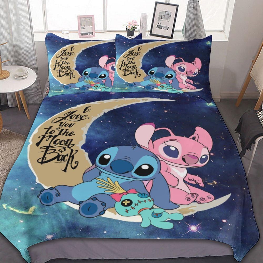 MSLuLa Cartoon Bed Duvet Cover Cute Kids Adults Bedding Sets Anime 3D Printed Lightweight 3 Pieces Comforter Cover Sets with 1 Duvet Cover and 2 Pillow Cases, Twin