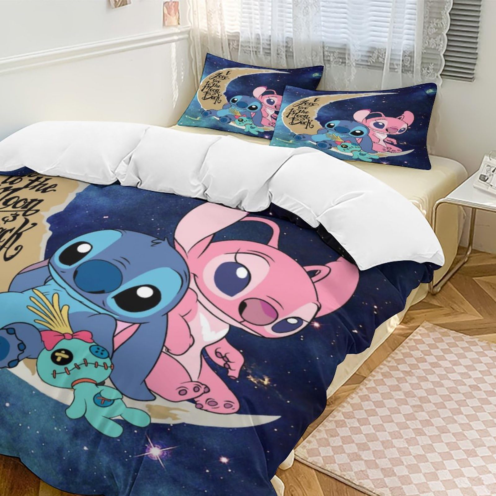 MSLuLa Cartoon Bed Duvet Cover Cute Kids Adults Bedding Sets Anime 3D Printed Lightweight 3 Pieces Comforter Cover Sets with 1 Duvet Cover and 2 Pillow Cases, Twin