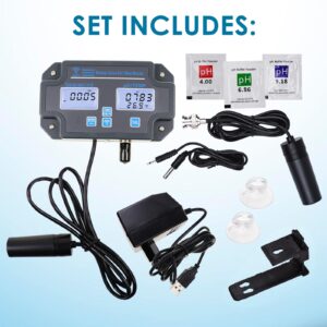 6 in 1 Smart Water Quality Tester, WiFi pH Meter pH, EC, TDS, Salt, SG, and Temperature with 24Hrs Wi-Fi Online Mobile APP Monitoring for Fish Ponds, Aquariums, Hydroponics, Pool & Seawater