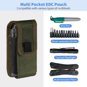 KENOBEE Multitool Sheath EDC Pouch, Multi-Purpose Belt Clip Tool Holder Bag, Utility Tactical Waist Pack Camping Hiking Pocket Organizer Case, Bag Only