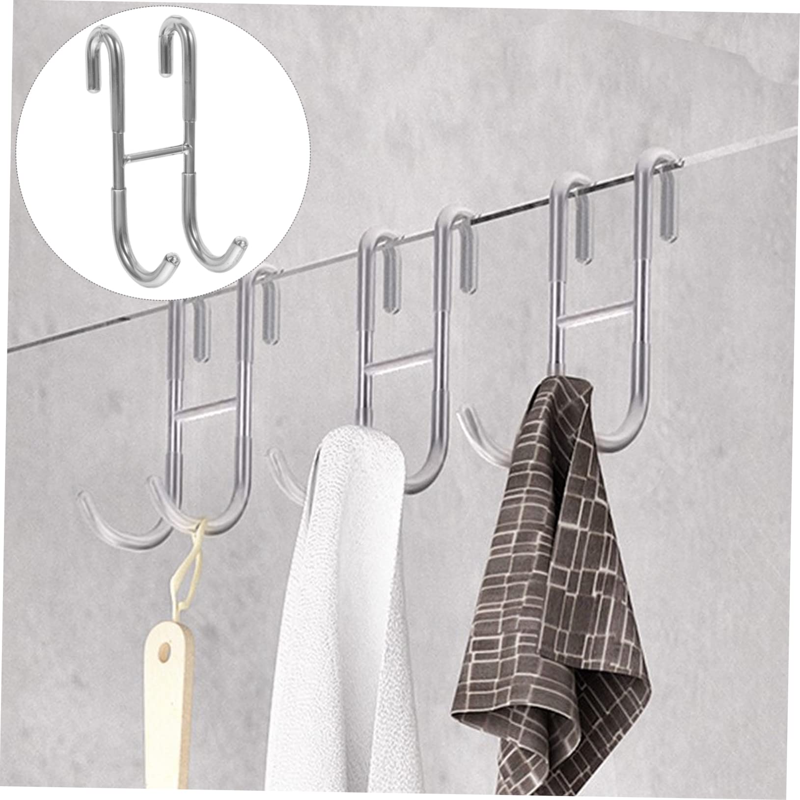 IMIKEYA 4pcs Glass Door Hook Metal s Hooks Bathroom Hook Shower Hook Shower Door Hanger Towel Hooks for Bathroom Door Drawer Cabinet Hook Heavy Organizer Double Sided 304 Stainless Steel