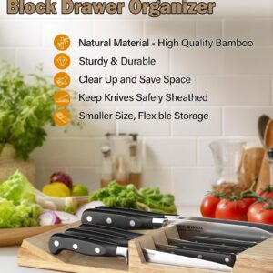 Cook N Home In-Drawer Knife Block Organizer 18-slot, (2pc 9-Slot) Kitchen Knife Cutlery Holder Drawer Storage, Holds up to 18 Knives (Not Included)