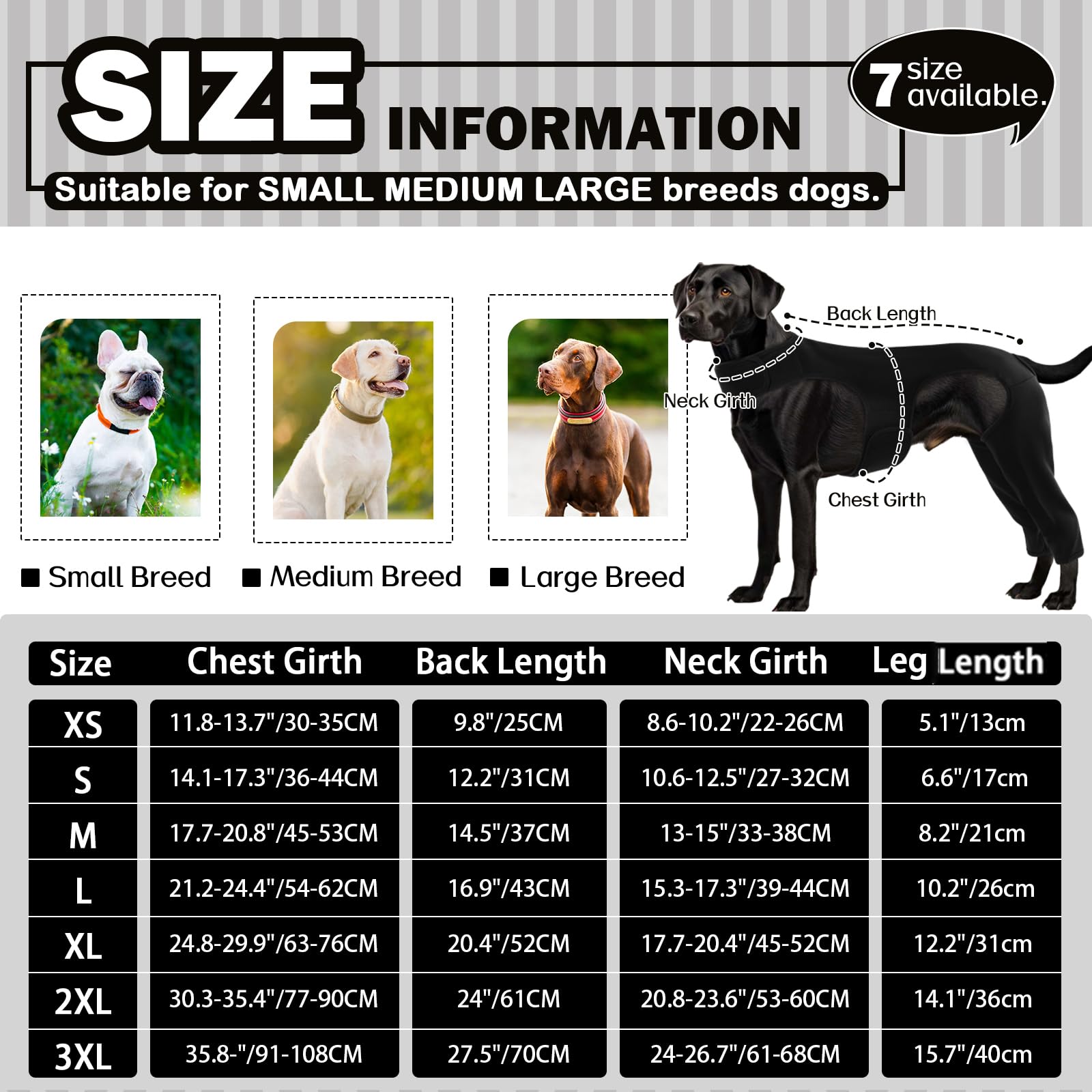 ROZKITCH Dog Surgery Recovery Sleeve Rear Right Left Leg, Pet Prevent Licking Wound Elbow Brace Protector, Dog Recovery Suit Cone Collar Alternative for Sprain ACL CCL Arthritis Joint Care Black XL