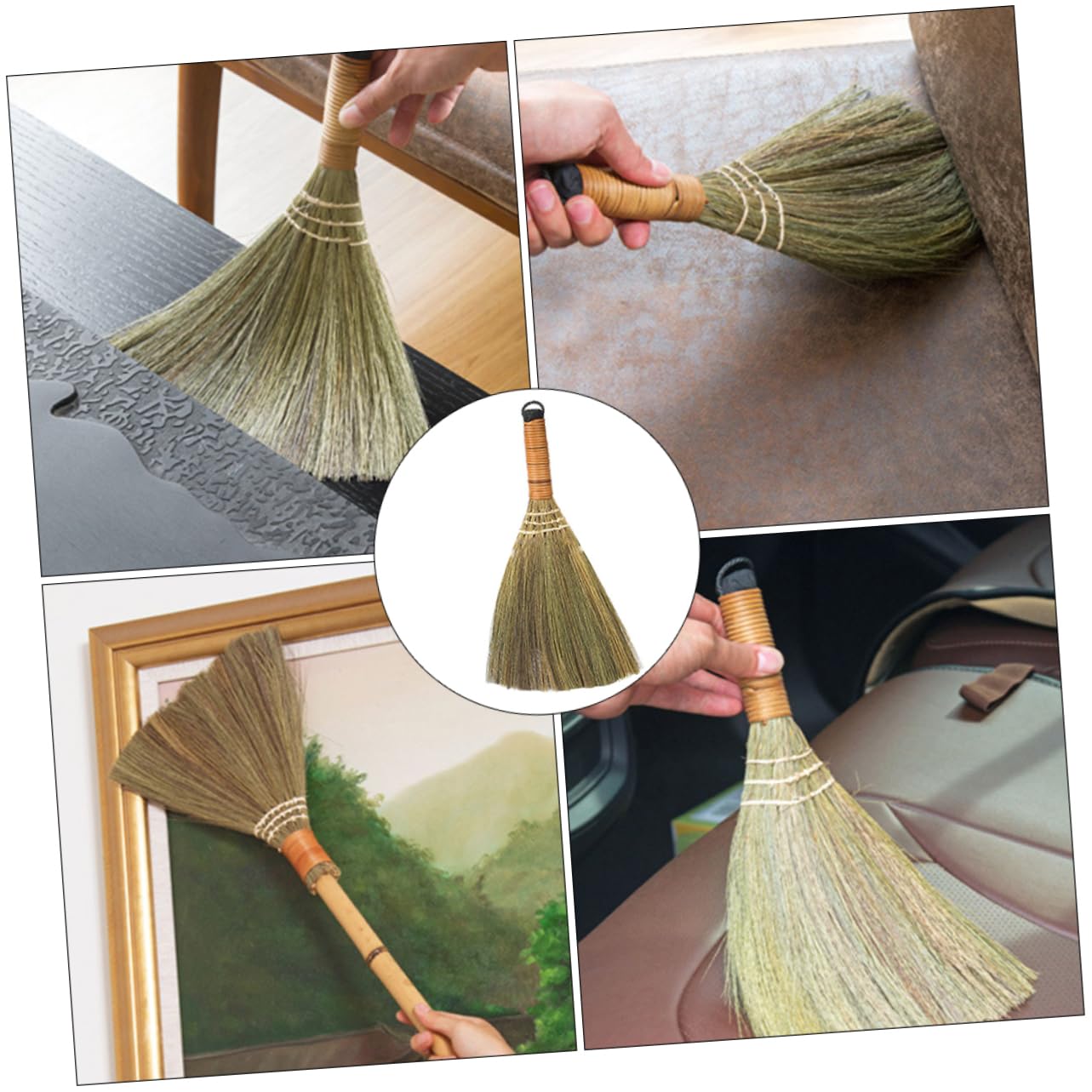 Healeved Chinese Brooms 4 Pcs Household Dust Broom Toddler Straw Mini Grass Clean Straw Broom Small, 31x20cmx2pcs, 2H3261D26K1104YCXS1