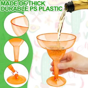 TURNMEON 30 Pack Plastic Margarita Glasses 12 oz Disposable Neon Cocktail Cups for Hawaiian Luau Party Decorations Mexican Fiesta Party Supplies Fun Taco Party Mexican Theme Party Supplies