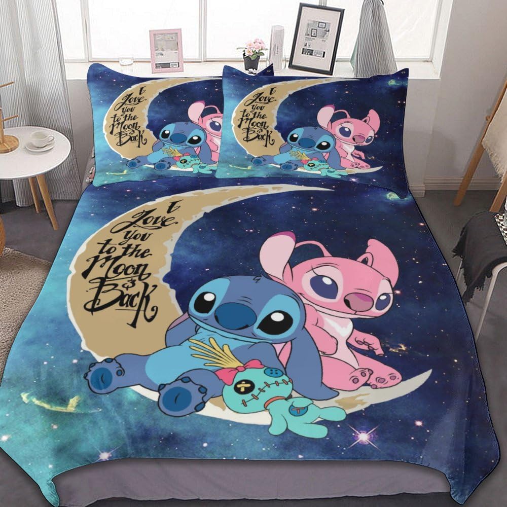 MSLuLa Cartoon Bed Duvet Cover Cute Kids Adults Bedding Sets Anime 3D Printed Lightweight 3 Pieces Comforter Cover Sets with 1 Duvet Cover and 2 Pillow Cases, Queen