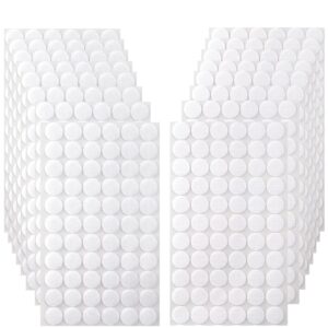 self adhesive dots, 1080pcs (540 pairs) 0.59” diameter white sticky dots, hook & loop dots with strong adhesive, sticky back tapes 15mm for classroom, office, home