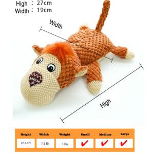 SQXMRQ Dog Toy, Monkey Plush, Durable Chew Toy for Puppy, Medium, Large, Aggressive Chewers, Teething Relief, Interactive Sound, Lightweight