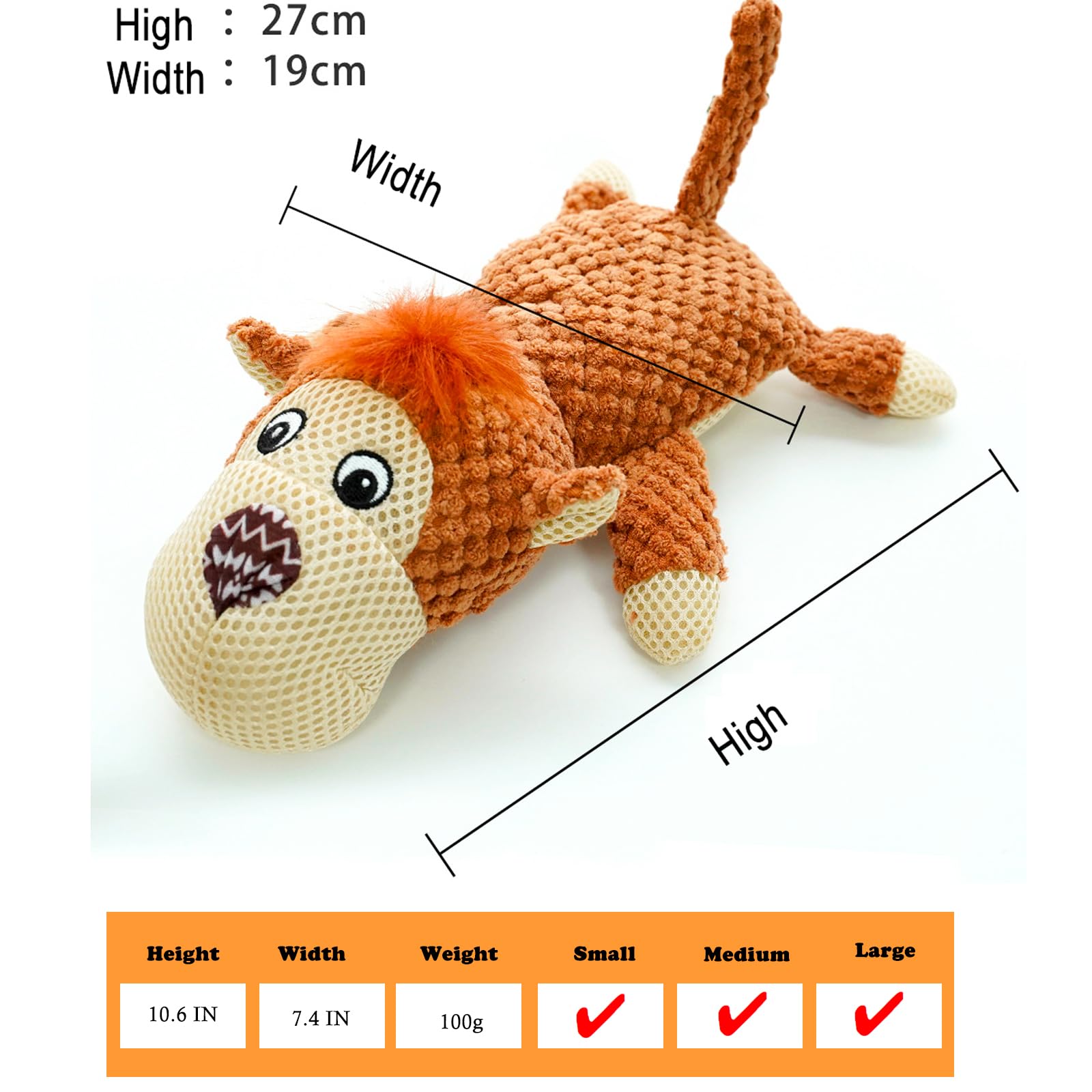 SQXMRQ Dog Toy, Monkey Plush, Durable Chew Toy for Puppy, Medium, Large, Aggressive Chewers, Teething Relief, Interactive Sound, Lightweight