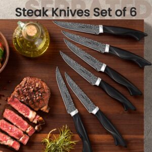 Knife Set, 15 Pieces Kitchen Knife Set with Built in Sharpener, High Carbon German Stainless Steel Knife Block Set, Dishwasher Safe