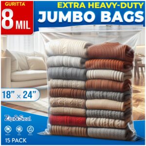 extra large zip top bags for storage, 5 gallon resealable bags, jumbo storage bags, giant plastic bags, reusable bpa-free xxl freezer food storage bag, heavy duty 8 mil thick big zip moving bags