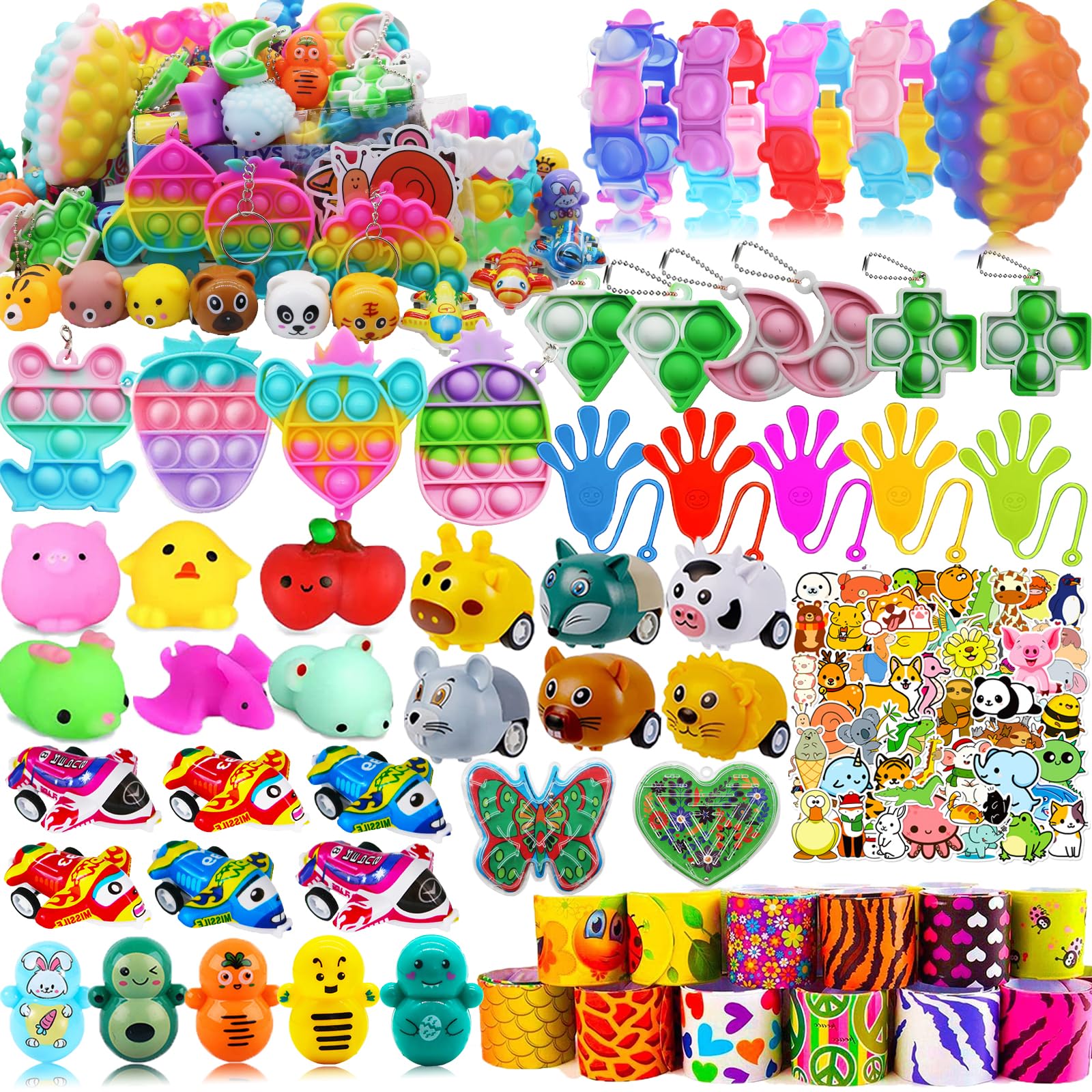 Taulaap 115 Pcs Pop Party Favors for Kids, Treasure Box Toys for Classroom Prizes, Pinata Stuffers, Goodie Bag Filler, Treasure Chest, Carnival Bulk Small Toys, Easter Basket Egg Fillers