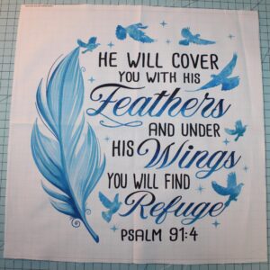 Fabric Panel 14"x14" Bible Verse 100% Cotton Quilting Panel Square A368