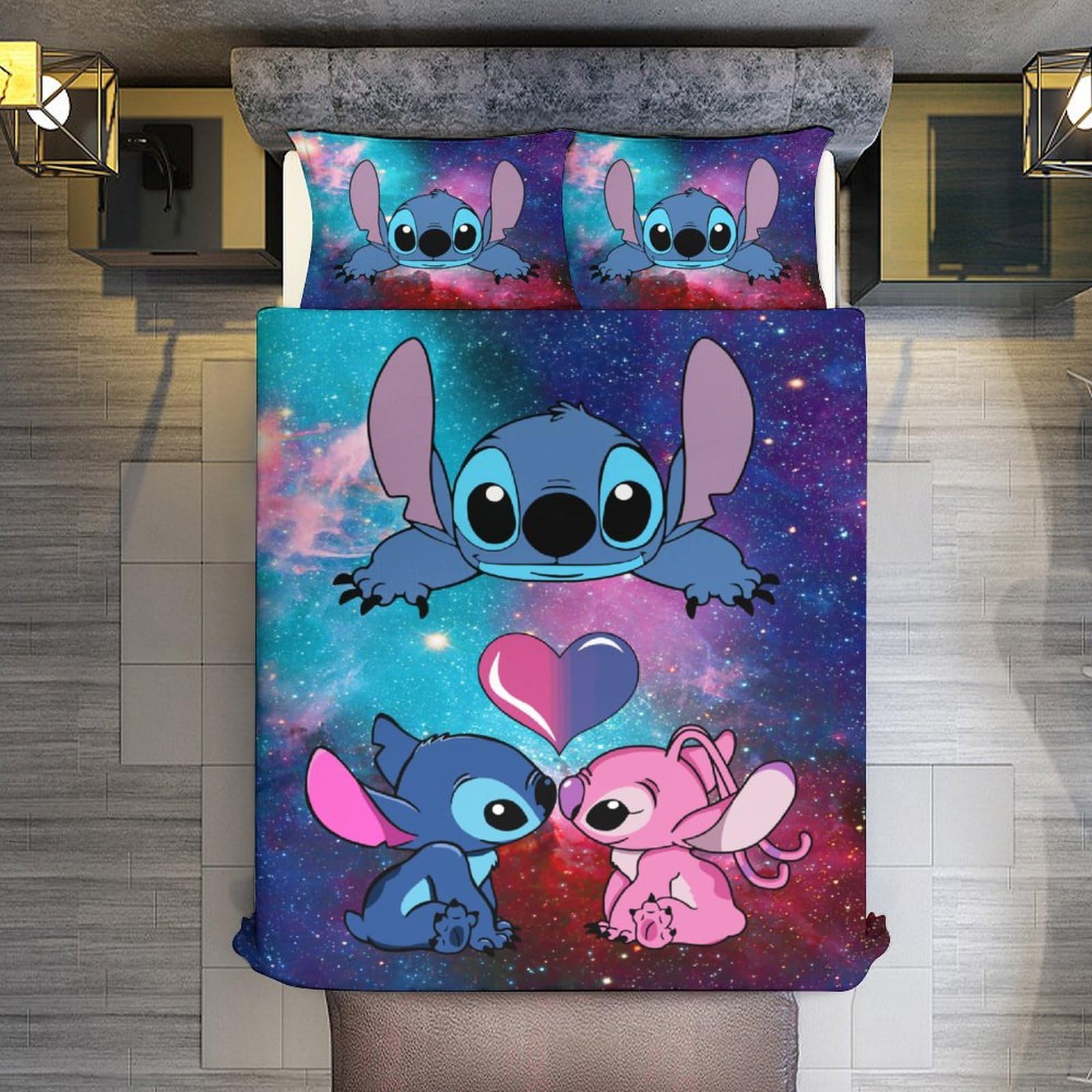 MSLuLa Cartoon Bed Duvet Cover Cute Kids Adults Bedding Sets Anime 3D Printed Lightweight 3 Pieces Comforter Cover Sets with 1 Duvet Cover and 2 Pillow Cases, Queen