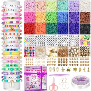 gionlion friendship bracelet kit concert bracelets merch, 5200 pcs clay beads bracelet making kit for beginner, diy arts and crafts teen girl gifts toys for ages 6-13