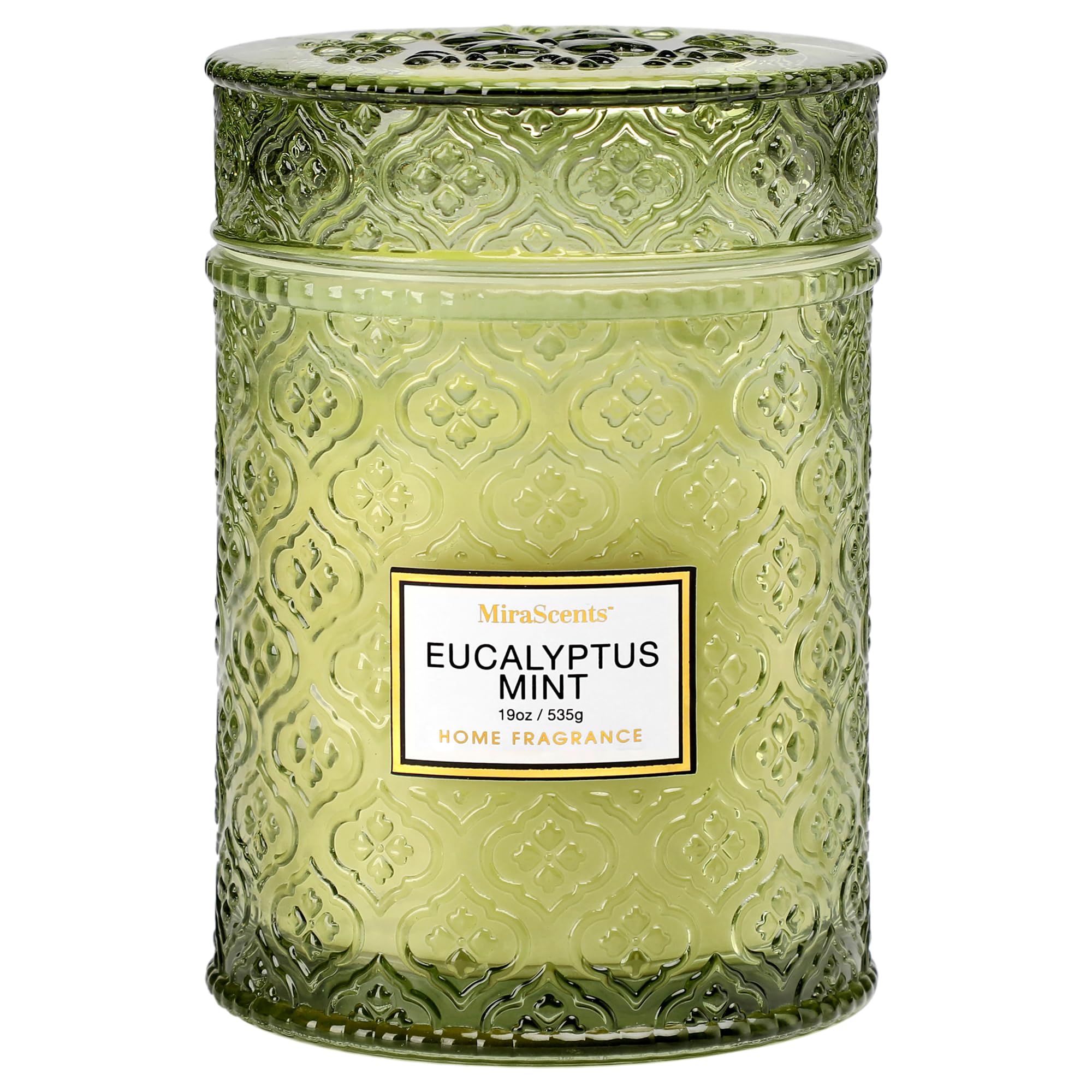 Eucalyptus Mint Scented Candles, Large Natural Soy Candle, 88 Hours Burning Time, Decorative Candles in Glass, Aromatherapy Candle Gift for Women, 19oz