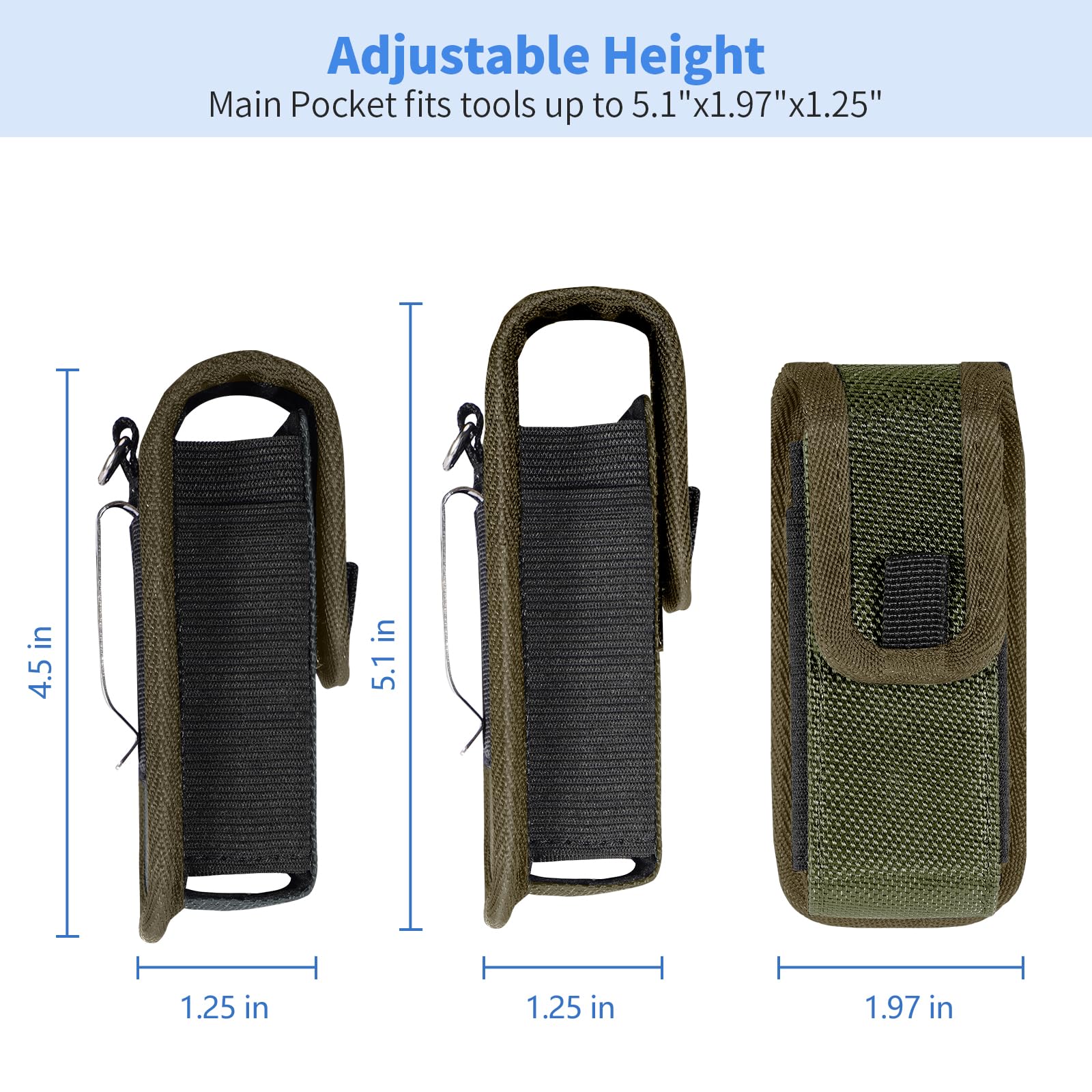 KENOBEE Multitool Sheath EDC Pouch, Multi-Purpose Belt Clip Tool Holder Bag, Utility Tactical Waist Pack Camping Hiking Pocket Organizer Case, Bag Only