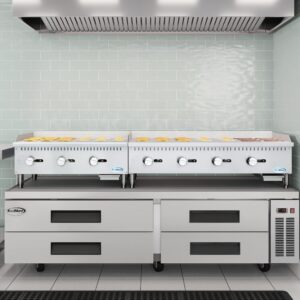 KoolMore 48 in. Natural Gas 4- Burner Griddle with 90,000 BTU in Stainless-Steel, ETL Listed (KM-GG4-48M)