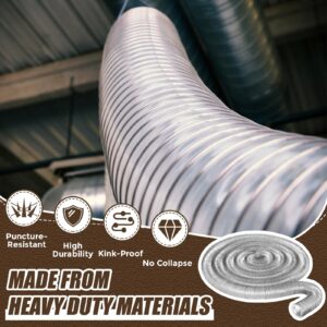 Therwen 4" x 40' Flexible PVC Dust Collection Hose, Heavy Duty Dust Debris and Fume Collection Hose, Puncture Resistant Clear Vacuum Hoses for Dust Collection Systems