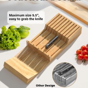 Cook N Home In-Drawer Knife Block Organizer 18-slot, (2pc 9-Slot) Kitchen Knife Cutlery Holder Drawer Storage, Holds up to 18 Knives (Not Included)