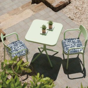 LVTXIII Outdoor Chair Cushions Set of 4, Patio Seat Cushions D16xW17 with Ties, Water Repellent Chair Pads for Patio Furniture Garden Use, QR Code Navy