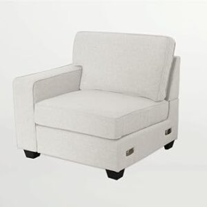 Legend Vansen 137'' Reversible Flexible Combination Modular Sofa Couche with Ottoman Sectional, Cream