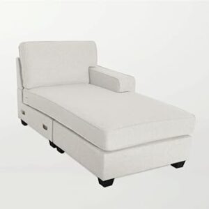 Legend Vansen 137'' Reversible Flexible Combination Modular Sofa Couche with Ottoman Sectional, Cream