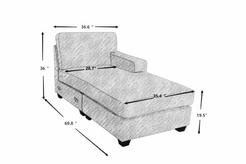 Legend Vansen 137'' Reversible Flexible Combination Modular Sofa Couche with Ottoman Sectional, Cream