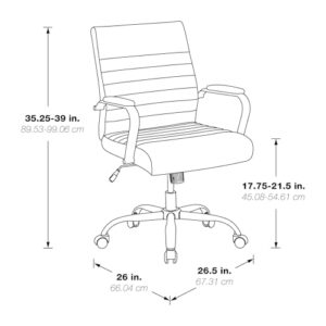 OSP Home Furnishings Adjustable Mid-Back Home Office Chair, Orange