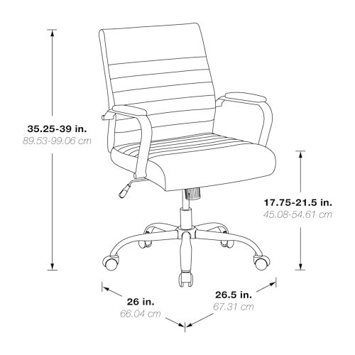 OSP Home Furnishings Adjustable Mid-Back Home Office Chair, Orange