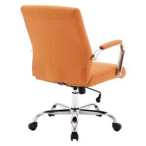 OSP Home Furnishings Adjustable Mid-Back Home Office Chair, Orange