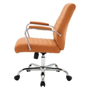 OSP Home Furnishings Adjustable Mid-Back Home Office Chair, Orange